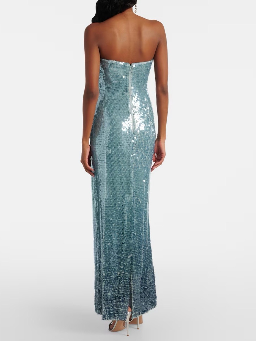 SIMKHAI Leilani Blue Sequin Strapless Gown - Picture 2 of 6